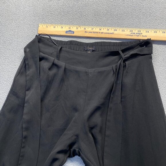 Miss Avenue pant Black wide leg palazzo travel easy care, Size Large,Elastic Wai - Picture 3 of 10